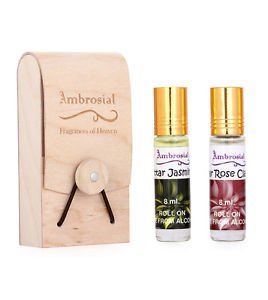 Ambrosial Gift Set 8ml-2 Attar Rose Jasmine 100% Natural Pure Concentrate