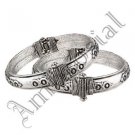 Oxidised White Metal Handcrafted Indian Ethnic Gypsy Kada Bangles Jewelry 04
