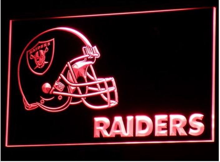 Oakland Raiders Helmet LED Neon Sign Light NFL Football Sports Team Red