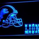 Detroit Lions Helmet LED Neon Sign Light NFL Football Sports Team Blue