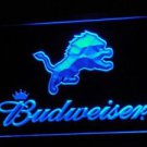 Detroit Lions Budweiser LED Neon Sign Light NFL Football Sports Team Blue