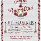 Pow-Wow Baby Shower Invitations/ Native Amerincan Tee-Pee Baby Shower invitation