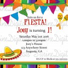 Let's Fiesta Invitation/ Spanish Themed Birthday Party Invitation
