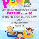 Fun in the Sun Pool Party Invitation/ Summer Birthday party Invite