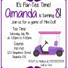 Golf Cart Birthday party Invitation/ Mini Golf Themed Party Invitation