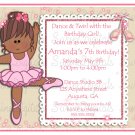 Little Ballerina Birthday Party Invitation/ Let's Twirl Let's Dance Party Invite