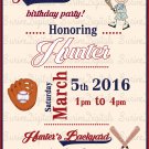Boys Baseball Themed Invitation/ Summer Fun Party Invitation
