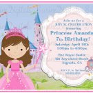 Little Princess with Castle Birthday Party Invitation/ Princess Party Invite