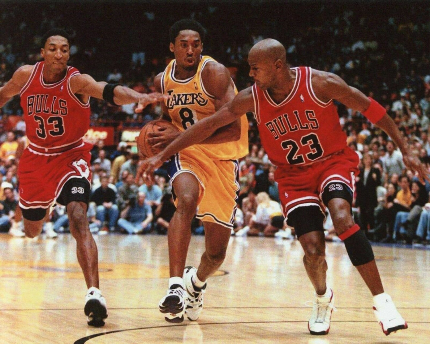 SCOTTIE PIIPEN-MICHAEL JORDAN BULLS-KOBE BRYANT LAKERS 8x10 SPORTS Photo