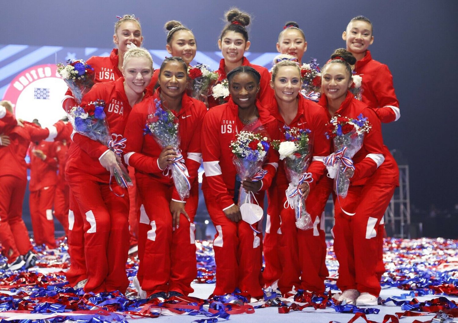 Team USA Gymnasts Simone Biles Jade Carey Suni Lee 5x7 Glossy Photo