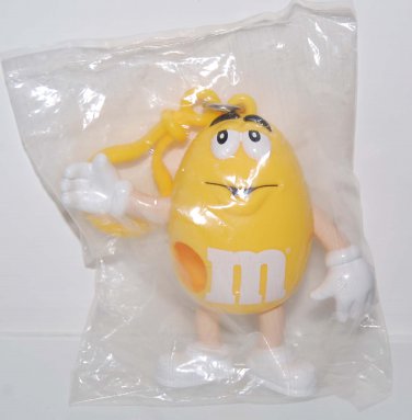 M&M's Milk Chocolate Candy Dispenser Key Ring - Yellow Peanuts 3.5" H