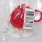 M&M's Milk Chocolate Candy Dispenser Key Ring - Red Chocolate 3" H
