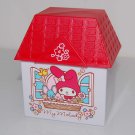 USED 2015 Sanrio My Melody House Shape Red Roof Plastic Box Container Mug 3" x 2.25" x 2.25" H