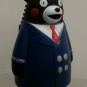 Black Kumamon Bear Plastic Figure Key Chain Mascot Charm Strap 3" H #2 Blue Coat