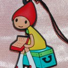 Plastic Cute Girl Figure Strap Charm Mascot 1.25" H #1