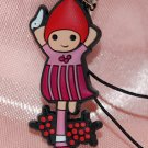 Plastic Cute Girl Figure Strap Charm Mascot 1.25" H #2