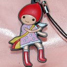Cute Girl Plastic Figure Strap Charm Mascot 1.25"H #4