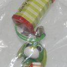 Yujin Gasphon Capsule Toy Ocha Ken GREEN Tea Dog Strap 6/8" ~ 1" H
