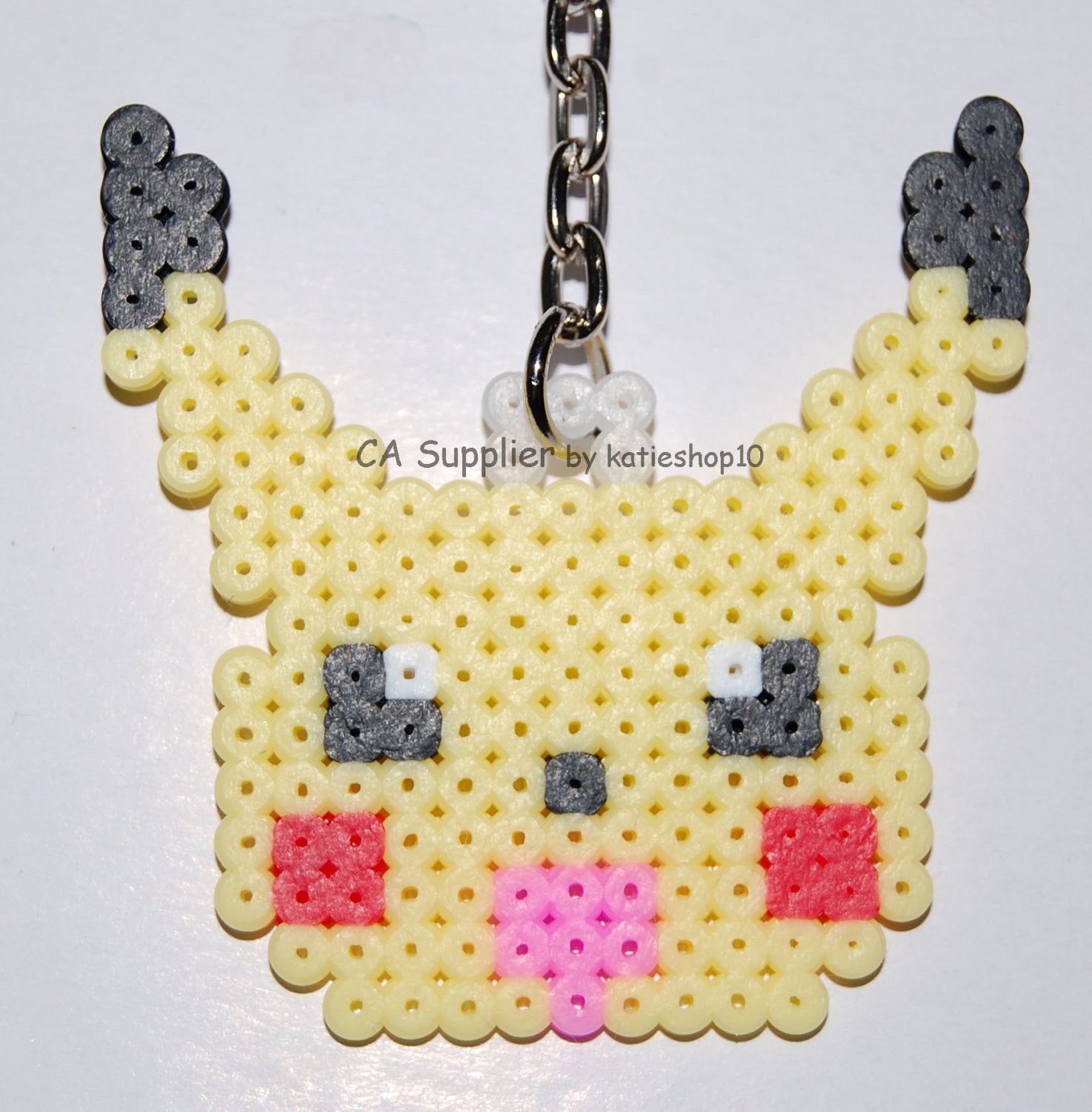 Perler Beads Hand Craft Art Pokemon Pikachu Head Figure