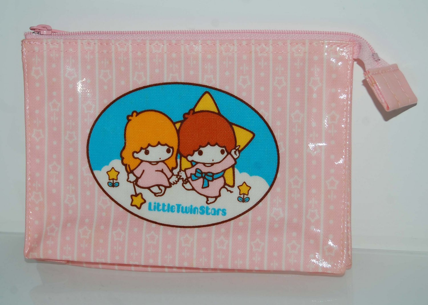 2000 Sanrio Little Twin Stars Pink Mini Pouch Bag w/ Zip Made in Japan