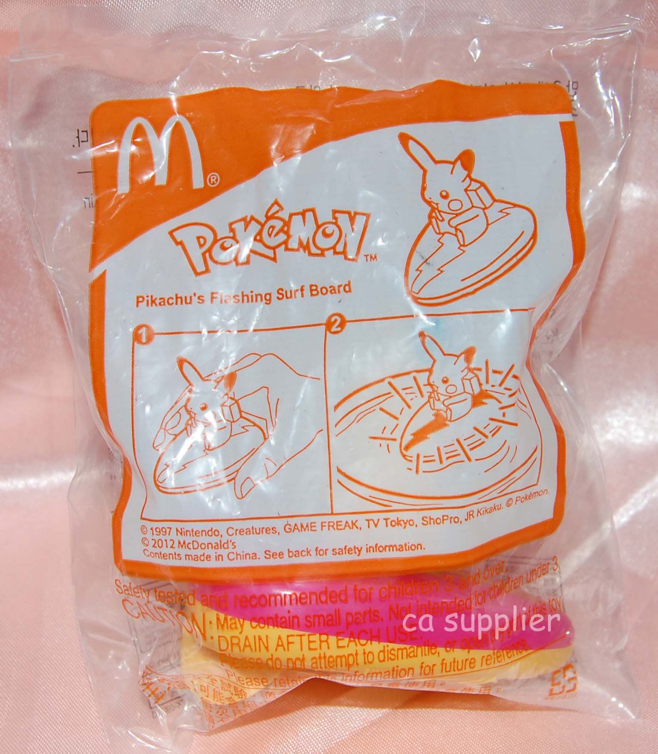 McDonald's Happy Meal Toy Pokemon Pikachu Flashing Surf Board
