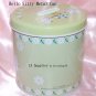 USED 2004 Sanrio Hello Kitty Green Metal Tin Can Bank w/ Cover 4" x 4" H
