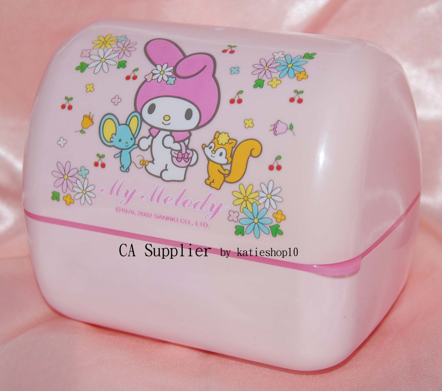 2002 Sanrio My Melody Plastic Container 4.5" x 3.25" x 4" H