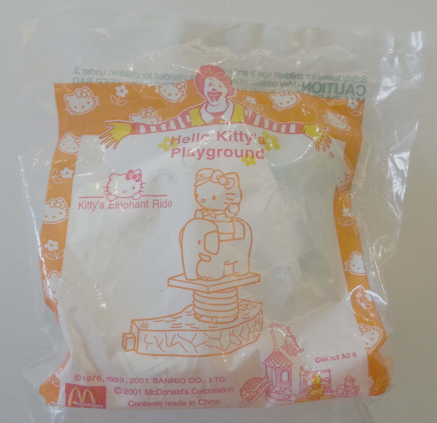 2001 McDonald's Sanrio Happy Meal Toy Hello Kitty's Playground - Kitty's Elephant Ride