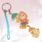 Metal Phone Strap Charm Key Ring Mascot 2.75" L
