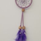 Handmade Purple Dream Catcher Dreamcatcher w/ Feathers Beads Necklace
