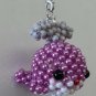 Handmade Shiny PINK Whale Round Beads Figure Strap 1.5" x 2" x 2" H