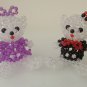 Handmade Round Beads Bears Figure Boy & Girl 3.5" H