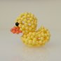 Handmade Round Beads Yellow Duck Figure 2" x 2.25" x 2" H