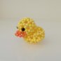 Handmade Round Beads Yellow Duck Figure 2" x 2.25" x 2" H
