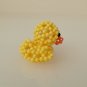 Handmade Round Beads Yellow Duck Figure 2" x 2.25" x 2" H