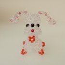Handmade Round Beads Transparent Long Ear Dog Figure 3.25" H / 8 cm H
