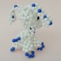 Handmade Round Beads #1 WHITE Long Ear Dog Figure 3" H / 7 cm H