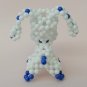 Handmade Round Beads #1 WHITE Long Ear Dog Figure 3" H / 7 cm H