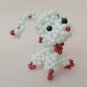 Handmade Round Beads #2 WHITE Long Ear Dog Figure 3" H / 7 cm H