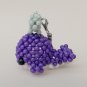 Handmade #1 PURPLE Whale Round Beads Figure Strap 1.5" x 2" x 2" H