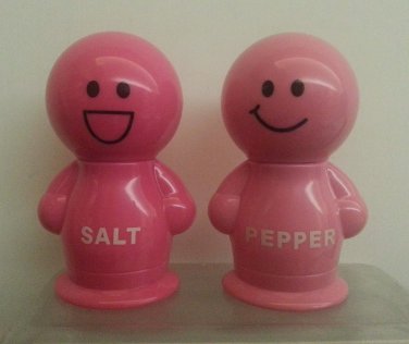 USED McDonald's Pepper & Salt Pink Shaker Container Bottle 3.5"H