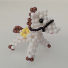 Handmade #1 WHITE Horse Round Beads Figure 2" H / 5 cm H