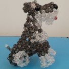 Handmade Round Beads #6 Dark Grey Dog Figure 4" H / 10 cm H