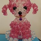 Handmade Round Beads #8 Transparent PINK Dog Figure 6.5" H / 16 cm H
