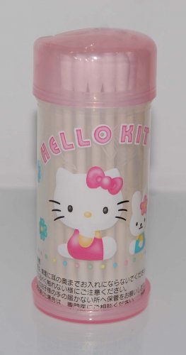 2000 Sanrio Hello Kitty Cotton Swab Stick 20 pcs Plastic Container Bottle