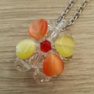 Handmade Beaded Jewelry Pendant - Round & Heart Shaped Plastic Beads #03