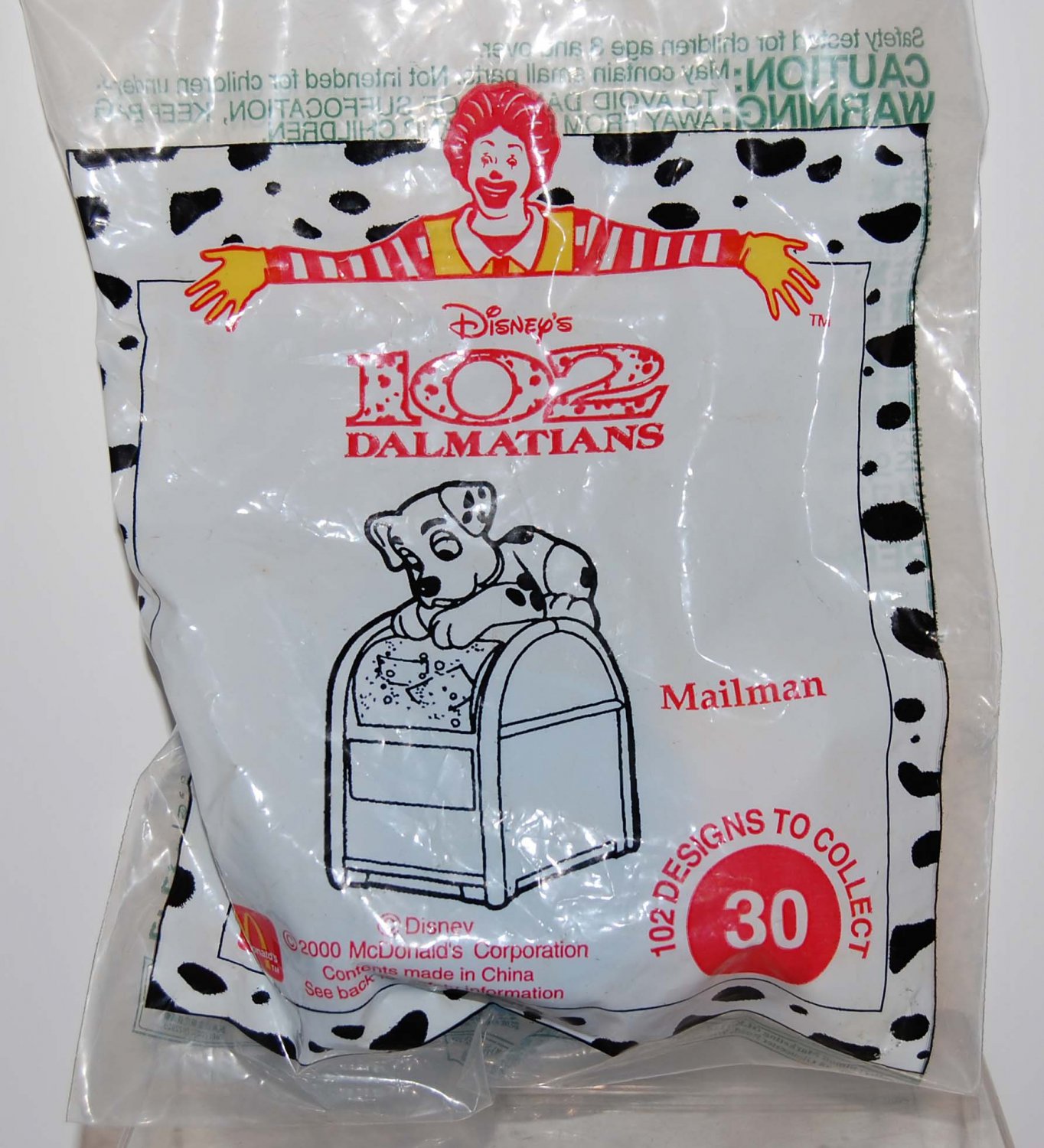 McDonald's Disney Happy Meal Toy 102 Dalmatians Dog #30 Mailman