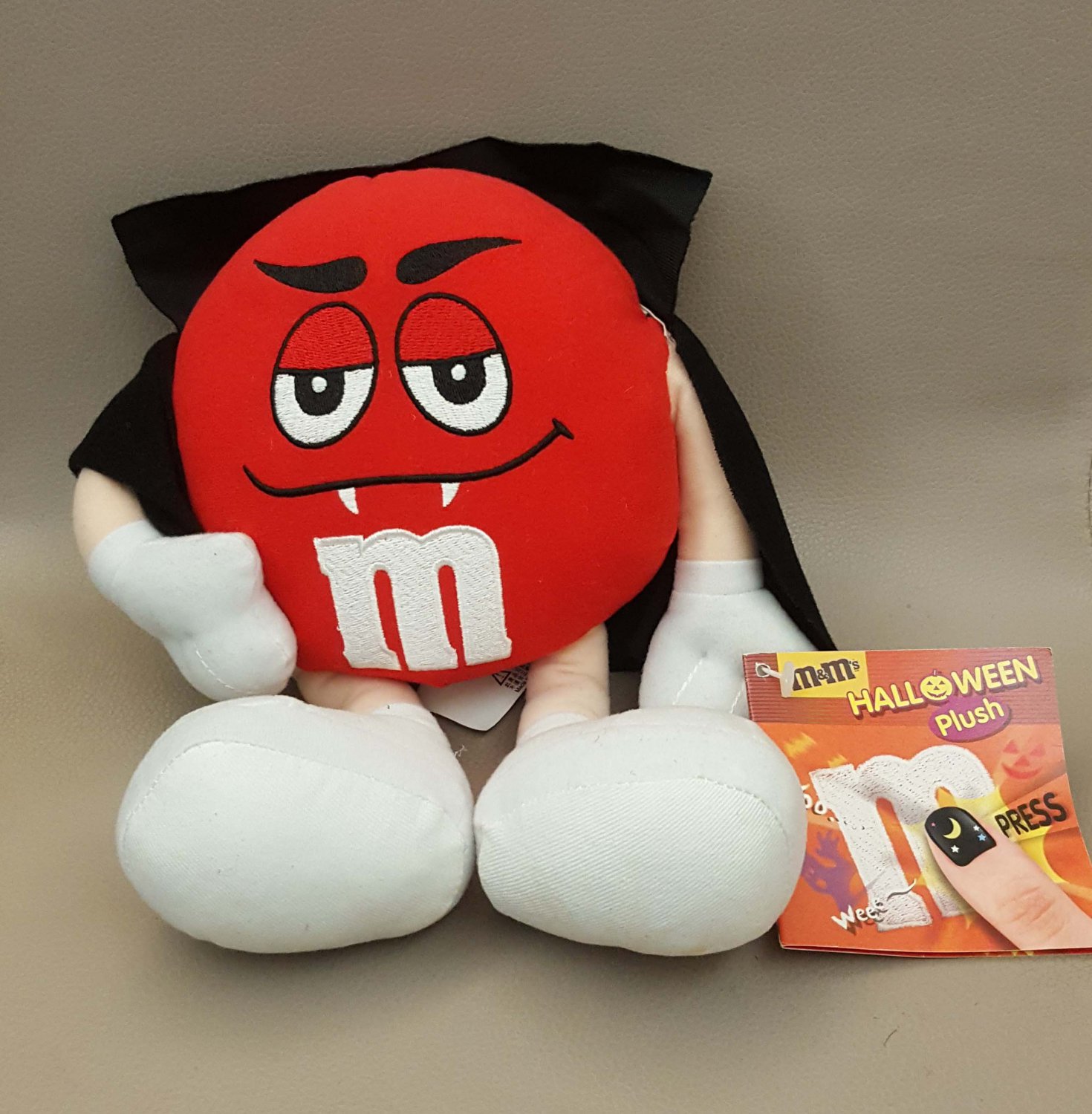 M&M's RED Chocolate Halloween Plush Doll 9" H SOUND OUT OF FUNCTION