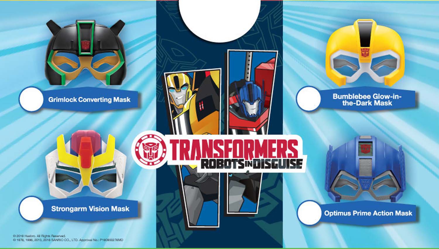 McDonald's Hasbro Transformers Robots in Disguise Grimlock Bumblebee Strongarm Optimus Prime