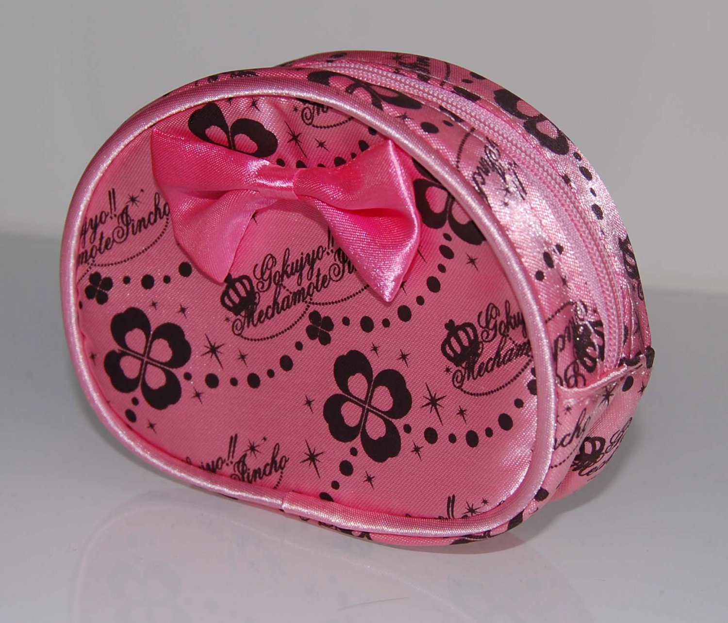 Bandai Gokujyo Mechamote Iincho Pink Mini Pouch Bag w/ Zip 4.5"x3.5"x1.5"thk